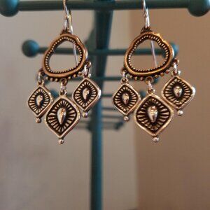 James Avery Aegean Dangle Earrings in Sterling Silver/Bronze (Retired)